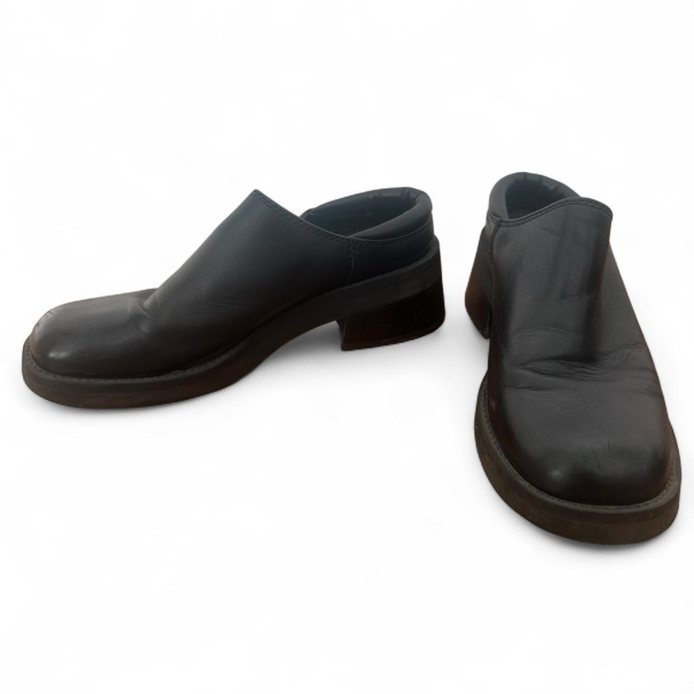 Miista Black Leather Mules